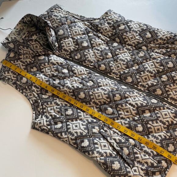 Coldwater Creek Fair Isle Quilted Zip Vest Women's Size 1X Gray Full Zip Jacket - Picture 7 of 7